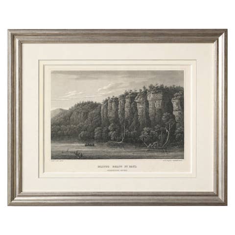 Mississippi River Bluffs St. Paul, Antique Steel Engraving c.1850