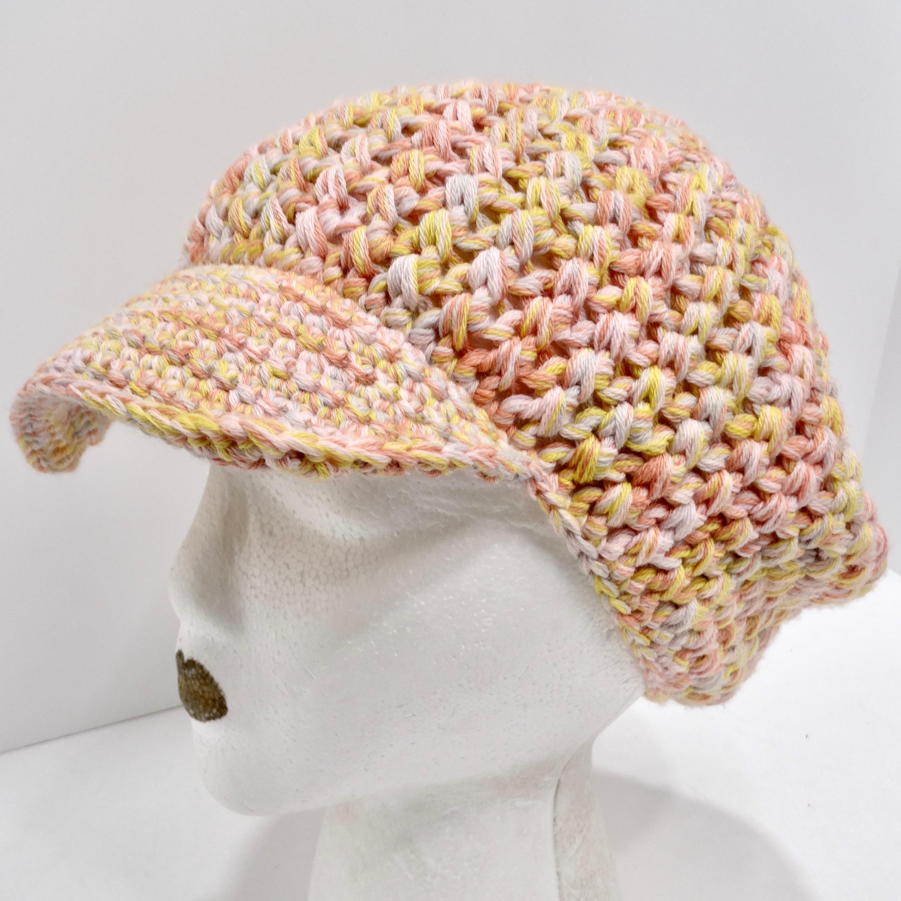 Do not miss out on the Missoni 1970s Multicolor Knit Hat—a super fun and unique accessory that effortlessly channels the vibrant and carefree spirit of the 1970s. This knit hat isn't just headwear; it's a fashion statement crafted with a playful nod