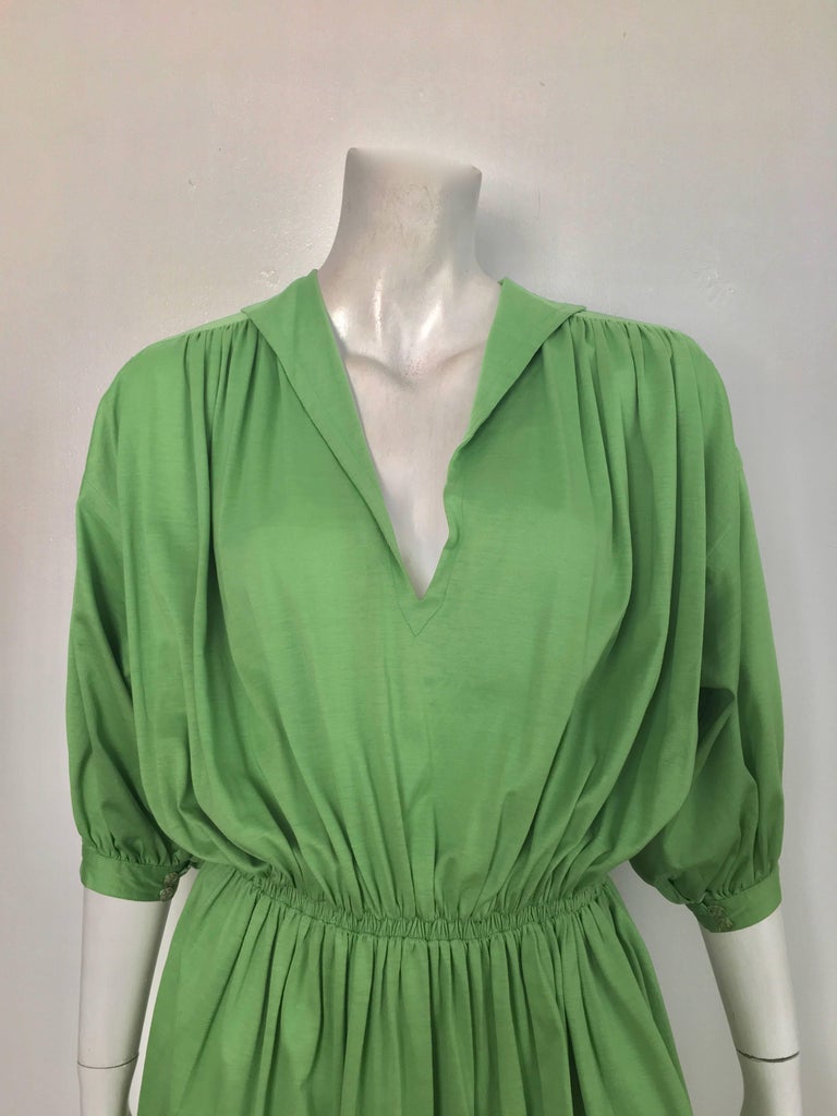Missoni 1980s Green Cotton Casual Day Dress with Pockets Size Small ...