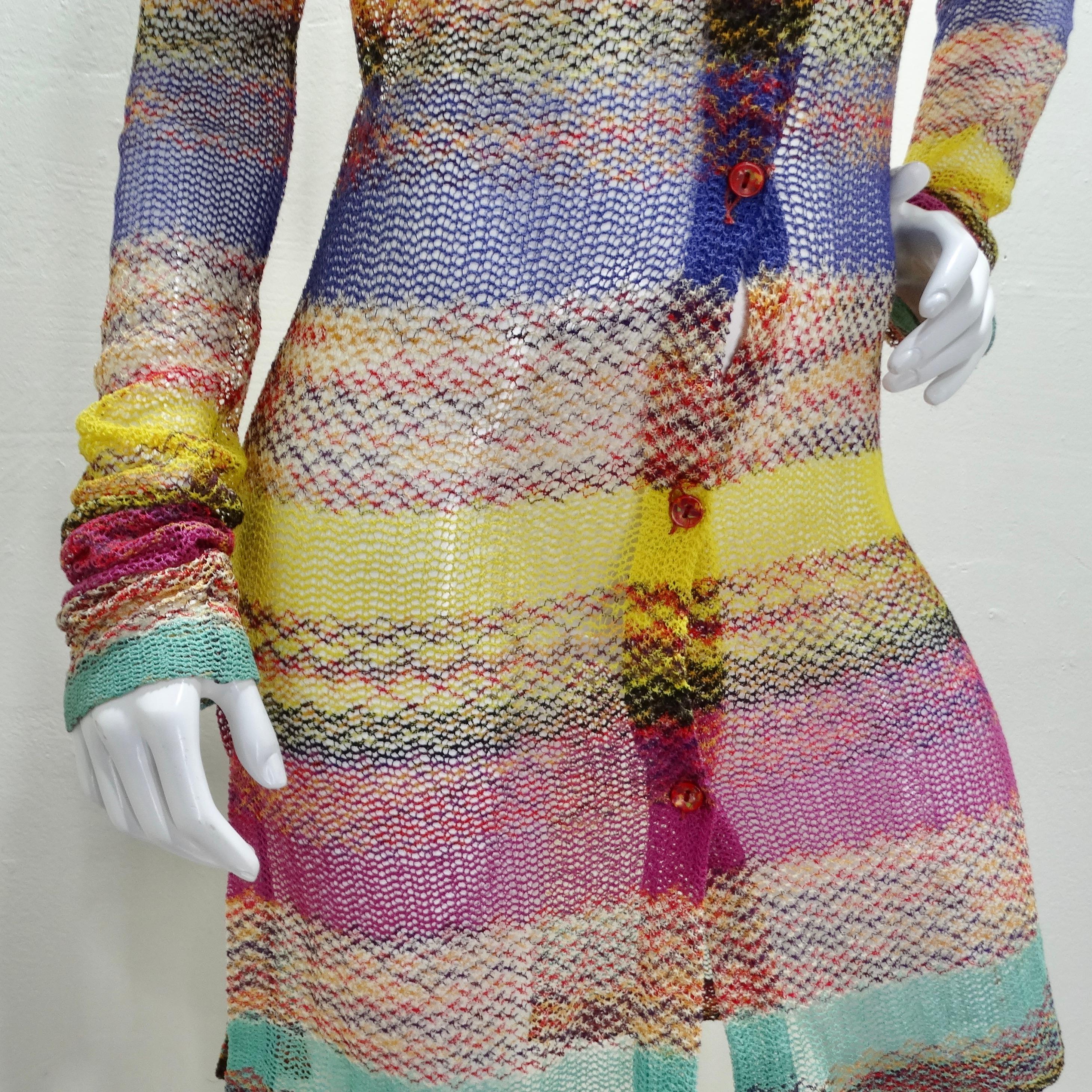 Missoni 1980s Multicolor Knit Button-Up Cardigan In Excellent Condition For Sale In Scottsdale, AZ
