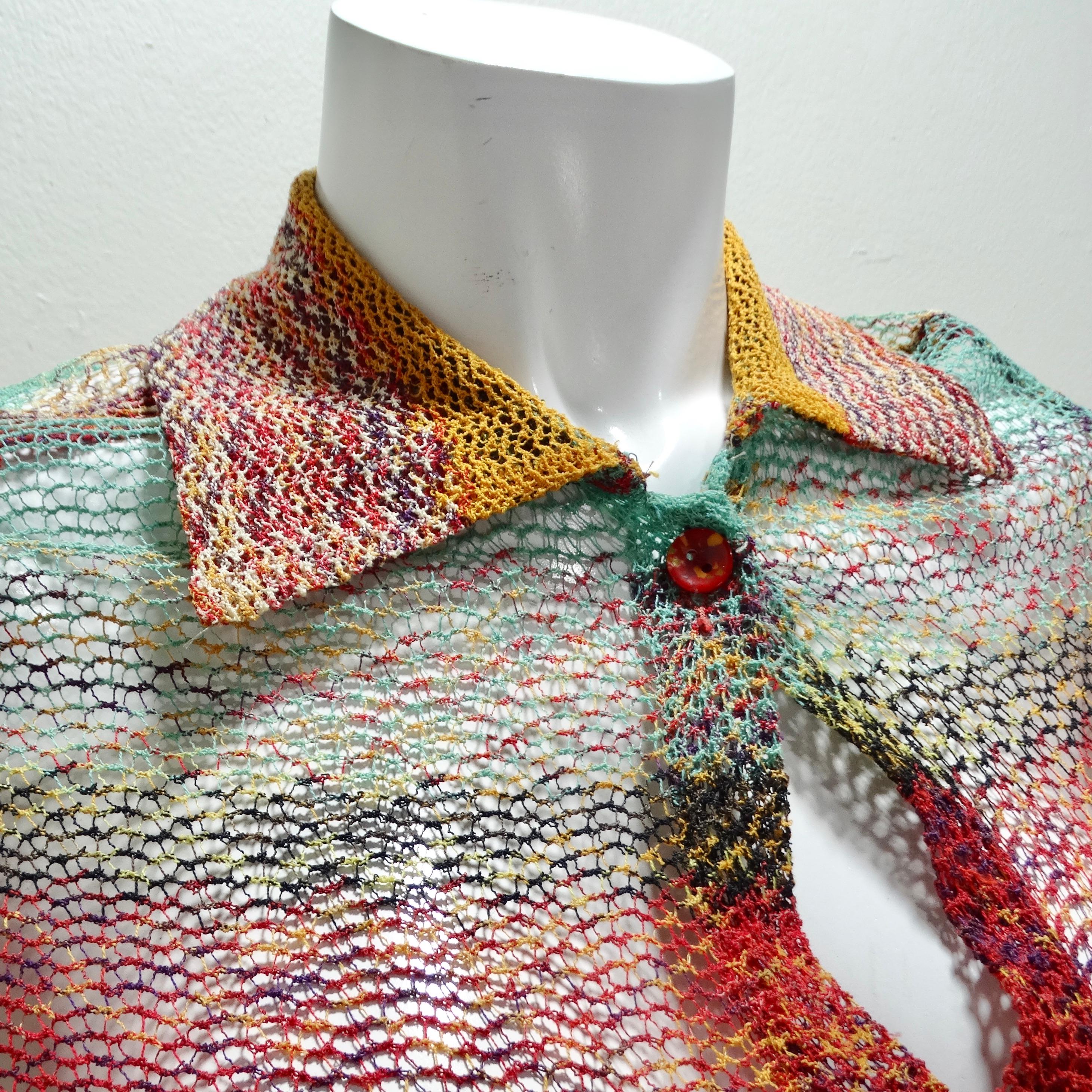 Women's or Men's Missoni 1980s Multicolor Knit Button-Up Cardigan For Sale