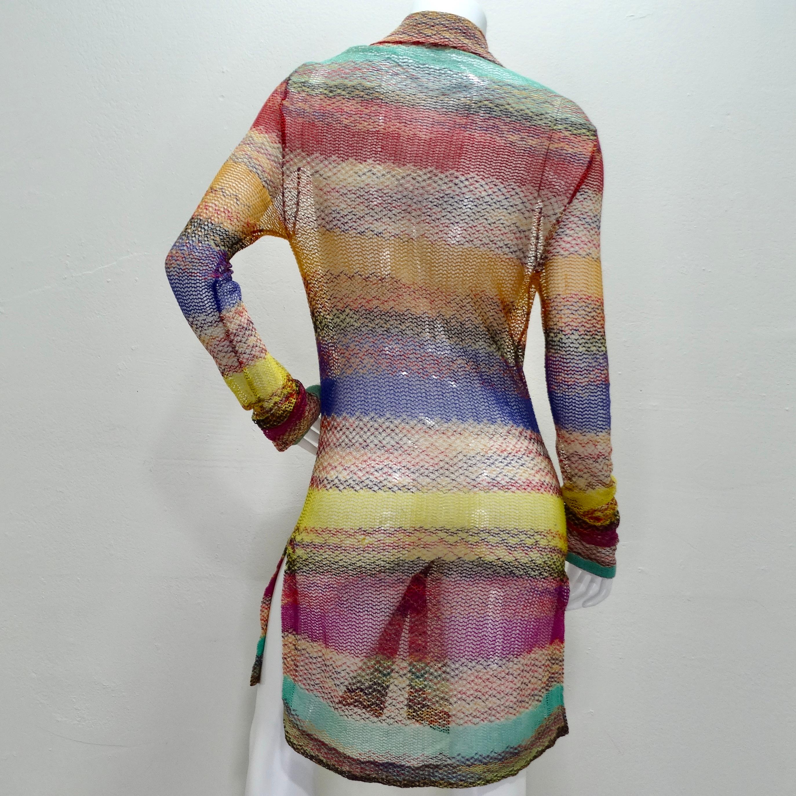 Missoni 1980s Multicolor Knit Button-Up Cardigan For Sale 2