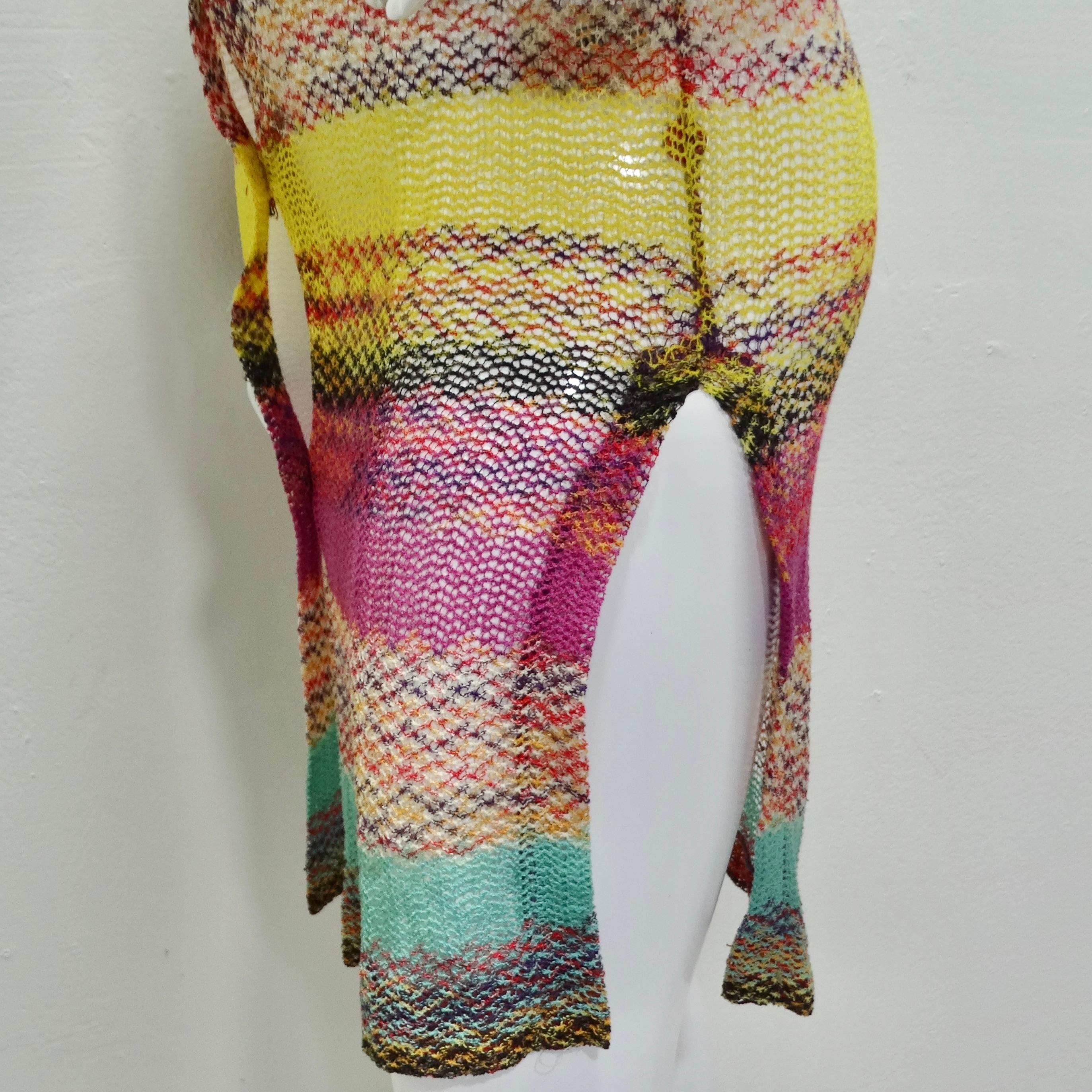 Missoni 1980 - Cardigan boutonné en tricot multicolore en vente 5