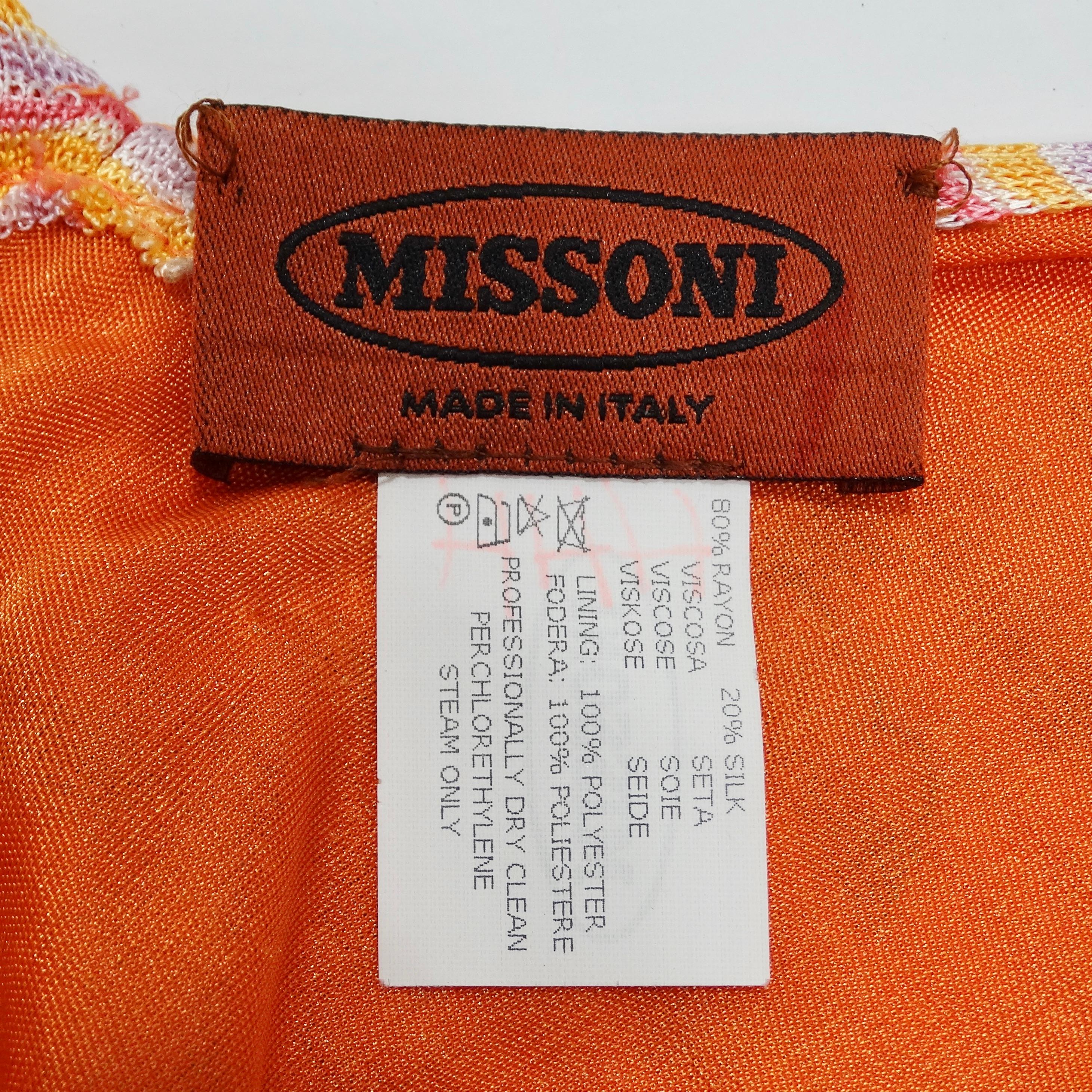 Missoni 1990s Mehrfarbiges Strick-Schlüsselloch-Krawattenkleid im Angebot 4