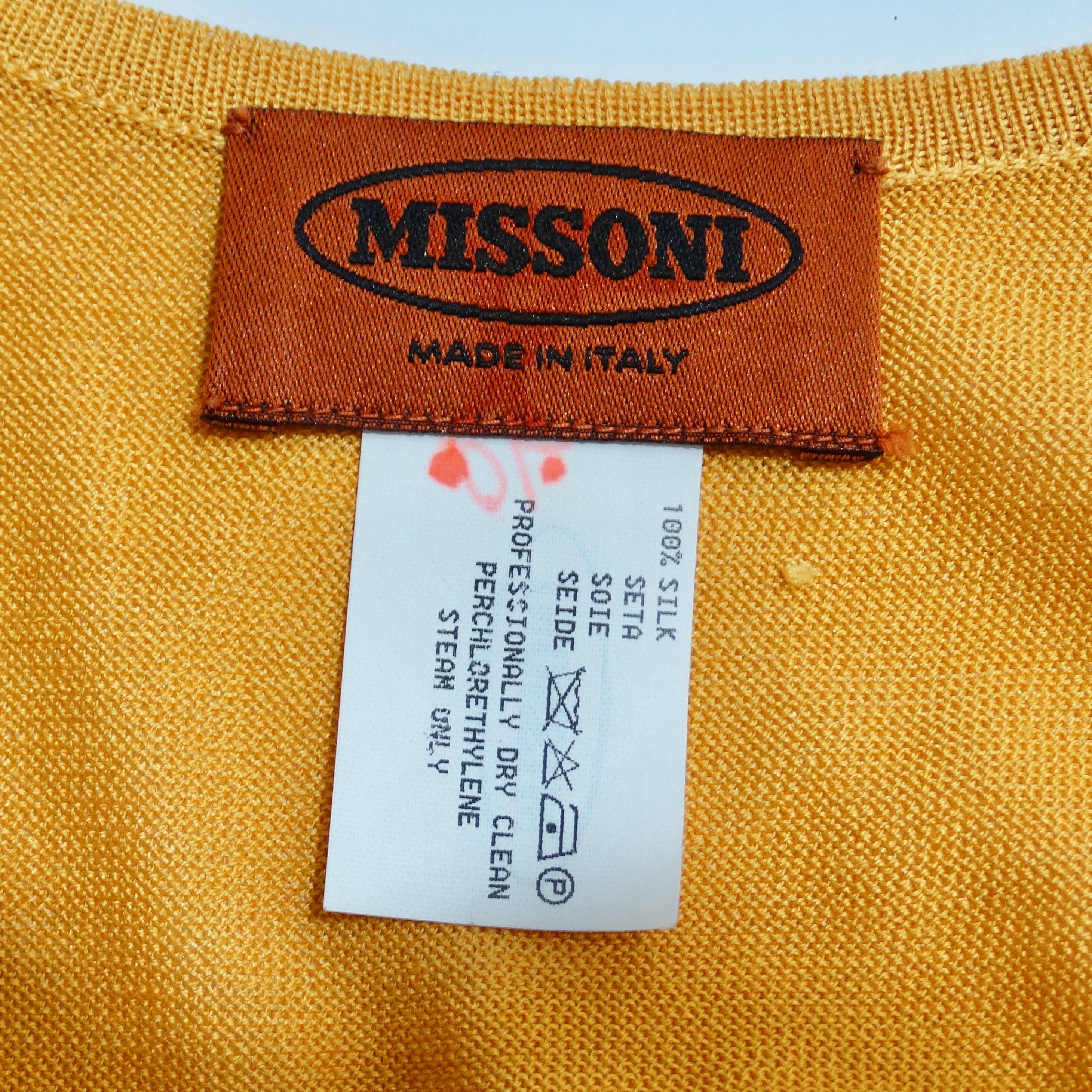 Missoni 1990s Orange Knit Tank For Sale 3