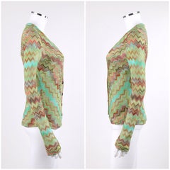 MISSONI 2 Piece Multicolor Chevron Knit V-Neck Cardigan Tank Top Twin Set