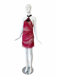 Mini-robe en soie à col licou ornée, collection Missoni 2003, issue d'un défilé