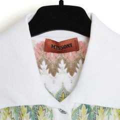 Missoni 2019 Top Chemise Viscose FR38 Zigzag Intarsia Knit Shirt Blouse UK10 US8