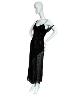 MISSONI 2023 Runway Black Silk Beaded Maxi Dress Gown