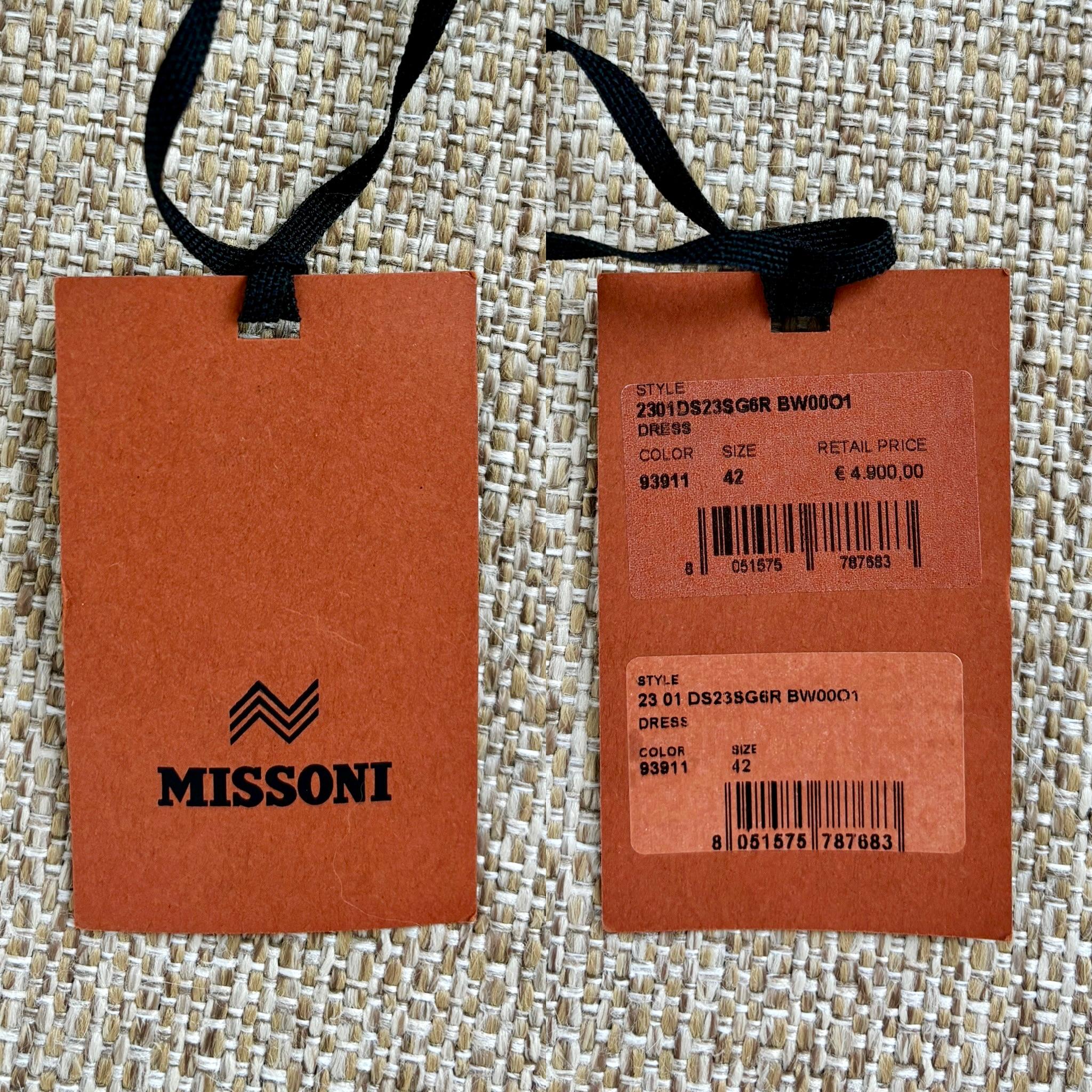 MISSONI 2023 Runway Black Silk Beaded Maxi Dress Gown In New Condition In Leonardo, NJ