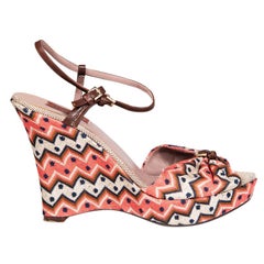 Missoni Abstract Open Toe Wedge Sandals Size IT 40