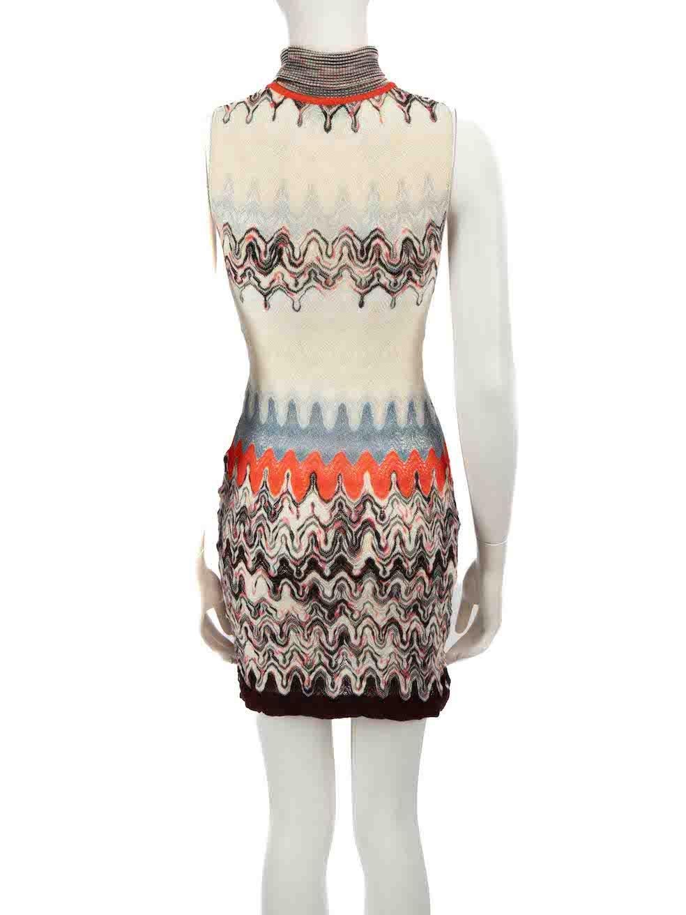 Missoni Abstract Turtleneck Sleeveless Knit Dress Size XXS In Good Condition For Sale In London, GB