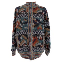 Missoni Alpaca Wool Paisley Double Breasted Down Jacket