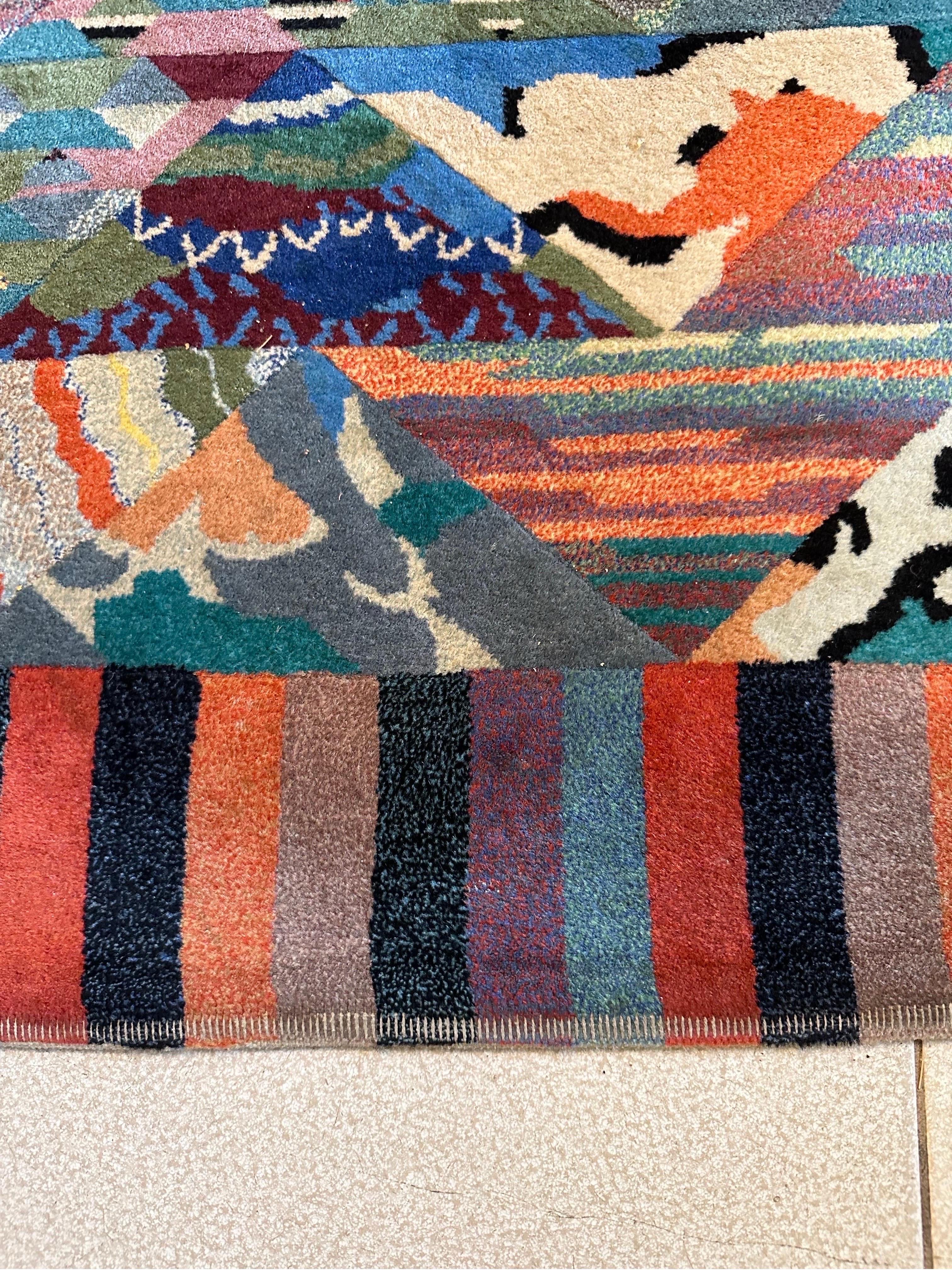 Hand-Knotted Missoni Antares Rug Italy 1980 Signature  For Sale
