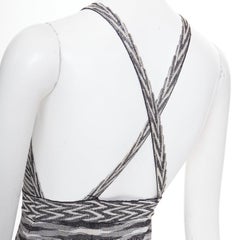 Missoni Armonia, abito copricostume in maglia lurex a righe metalliche nere IT38 XS