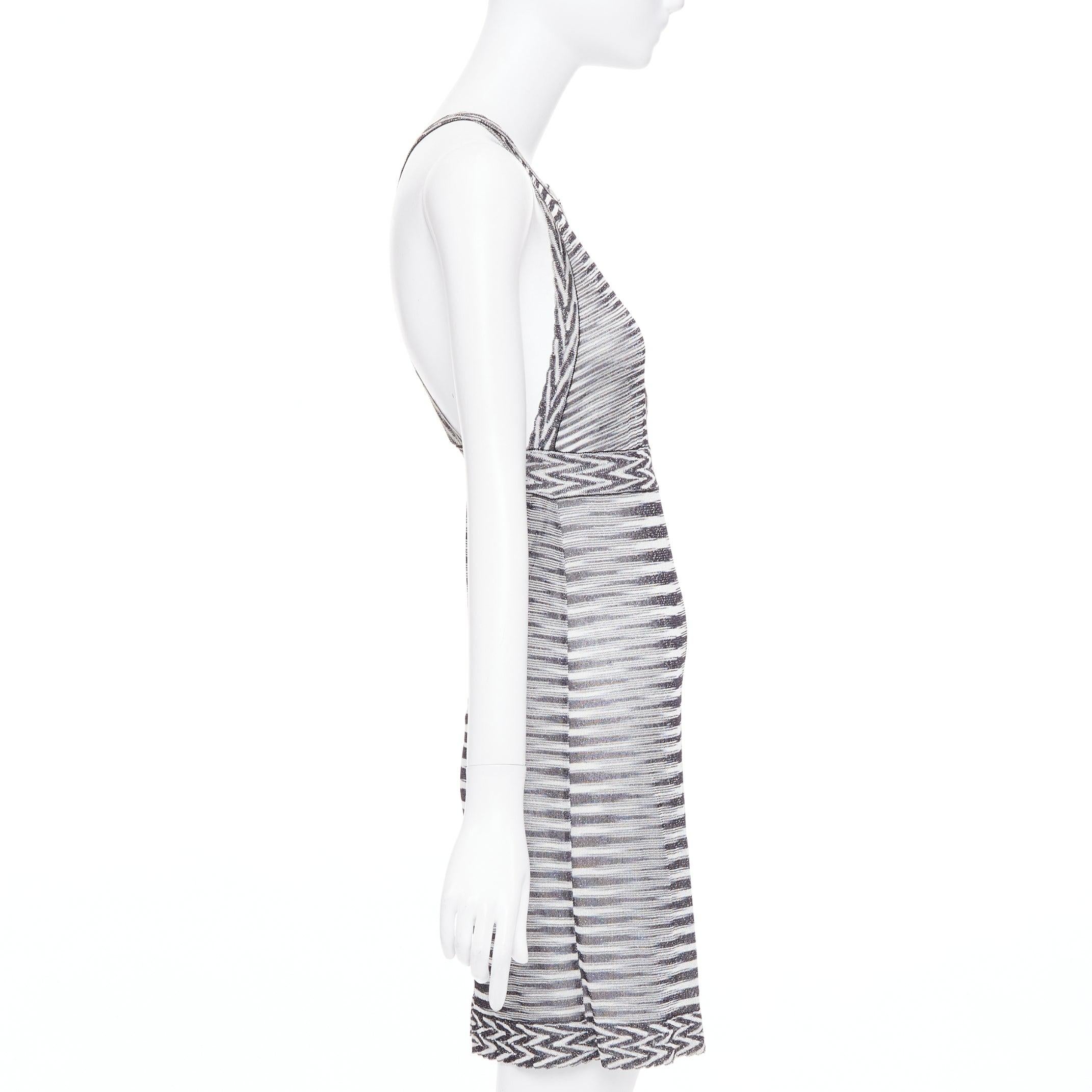 MISSONI Armonia schwarz metallisch gestreiftes Jersey-Lurex-Strickkleid IT38 XS im Zustand „Neu“ im Angebot in Hong Kong, NT