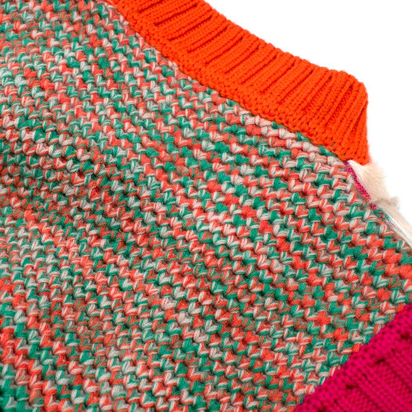 Missoni Astrakhan Fur Wool Blend Knit Sleeveless Cardigan - Size US 4 For Sale 3