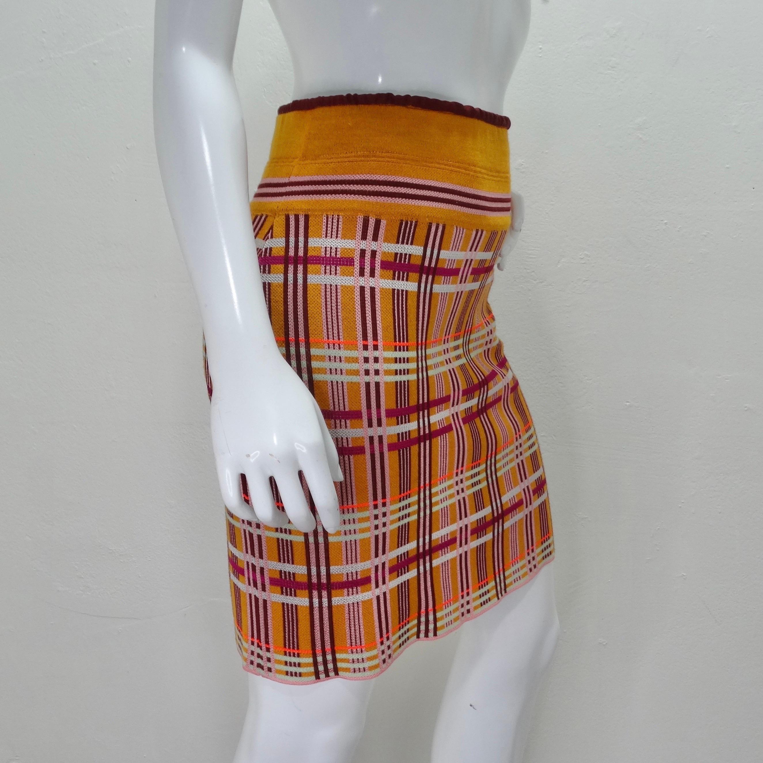 Brown Missoni AW21 Plaid Pencil Skirt For Sale