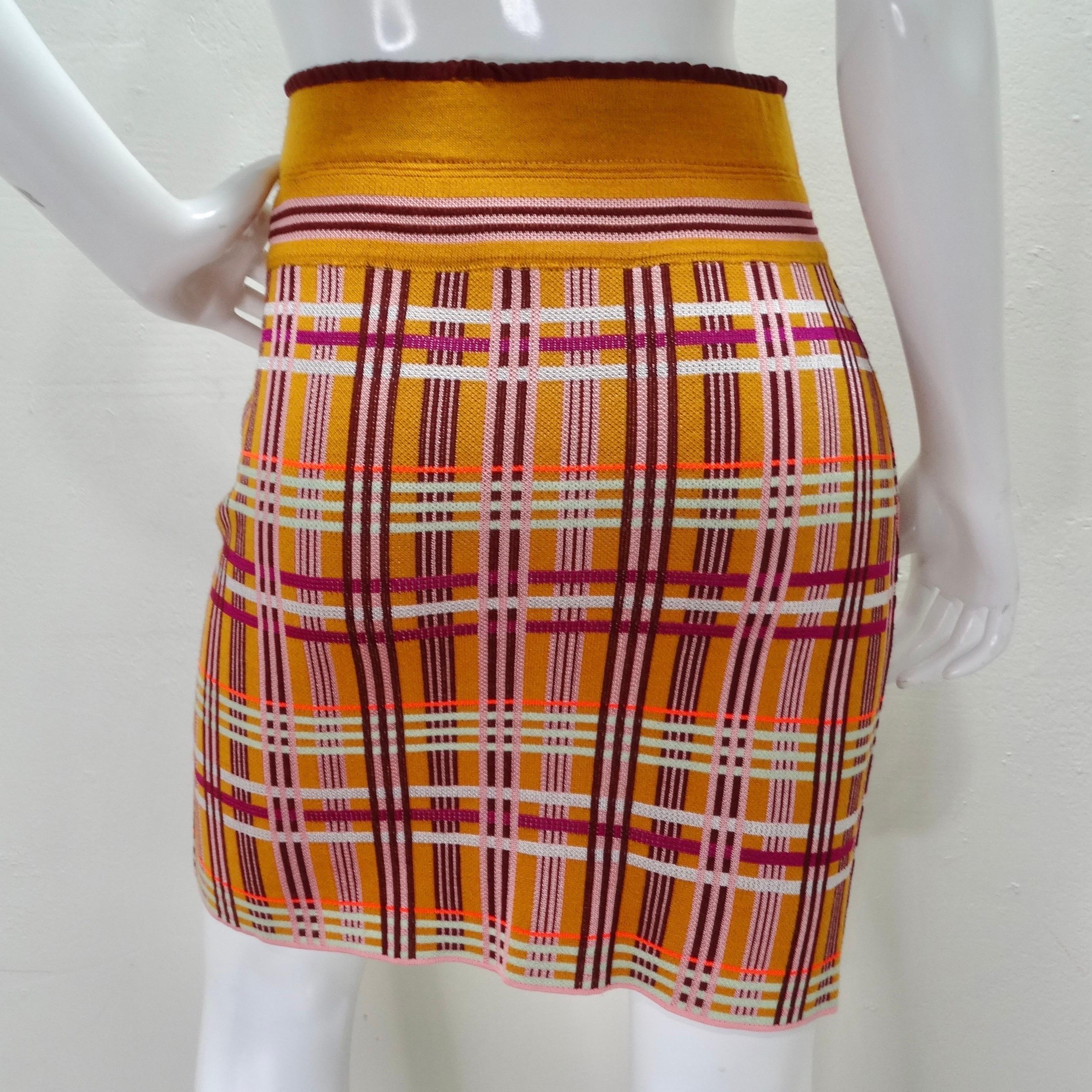 Missoni AW21 Plaid Pencil Skirt In Excellent Condition For Sale In Scottsdale, AZ