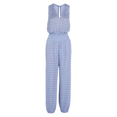 Missoni Baby Blue Chevron Crochet Knit Jumpsuit Overall 42