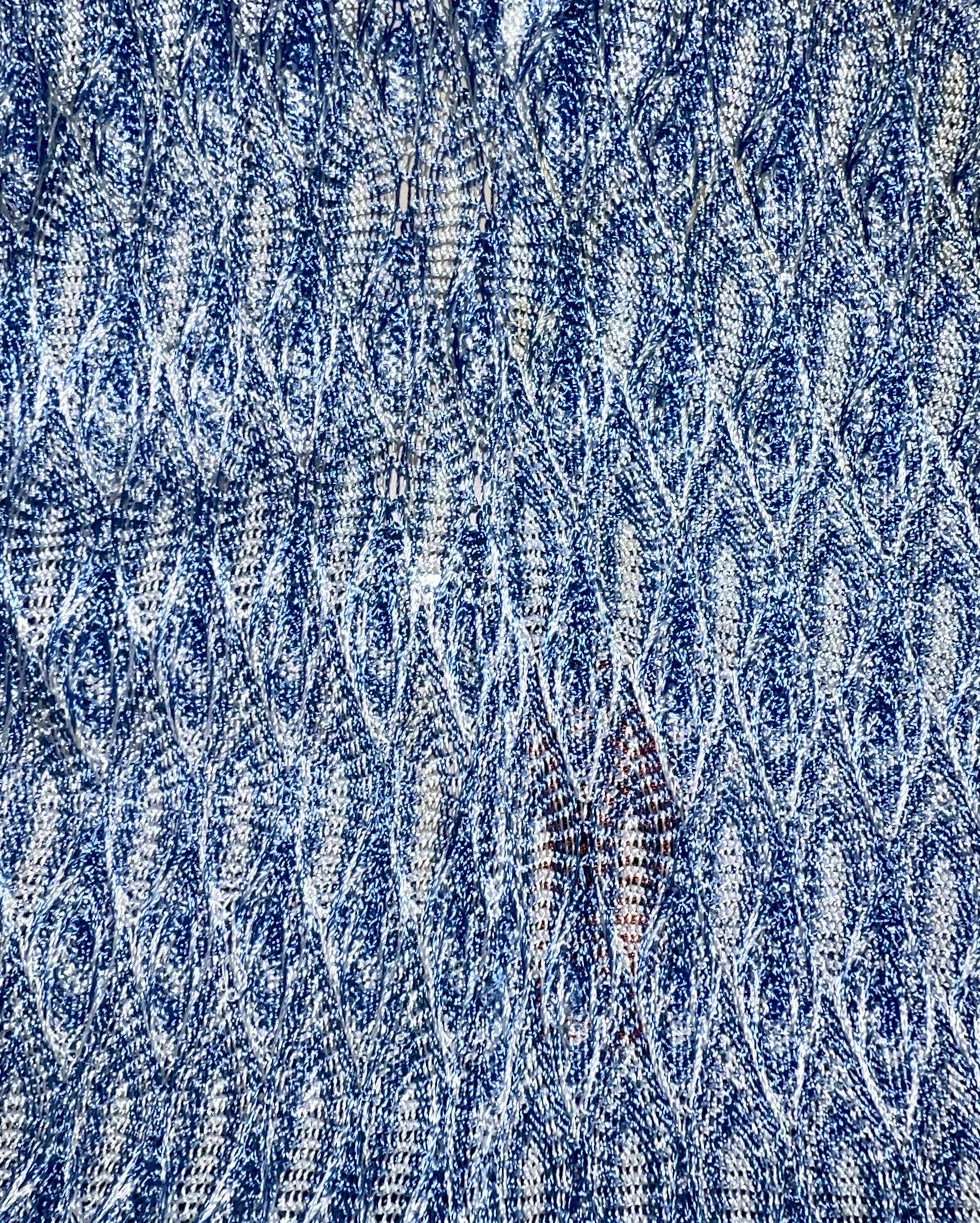 Missoni Baby Blue Chevron Crochet Knit Jumpsuit Overall 42 4