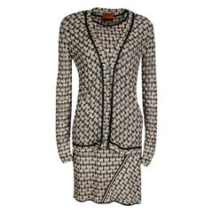 Missoni Beige and Black Perforated Knit Tunic and Cardigan Set M