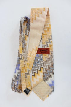 Seidenkrawatte von Missoni in Beige und Blau
