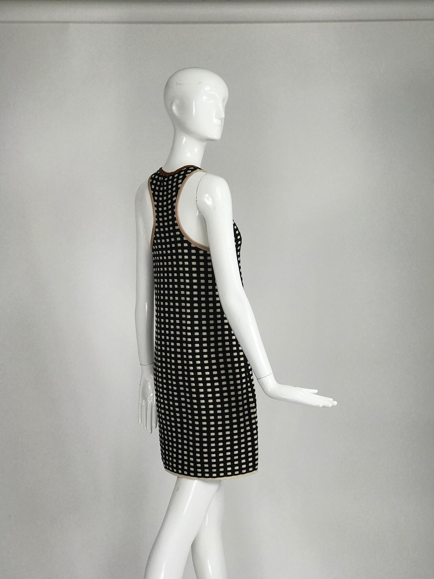 Missoni Black and Cream Check Racer Back Knit Dress In Good Condition In West Palm Beach, FL