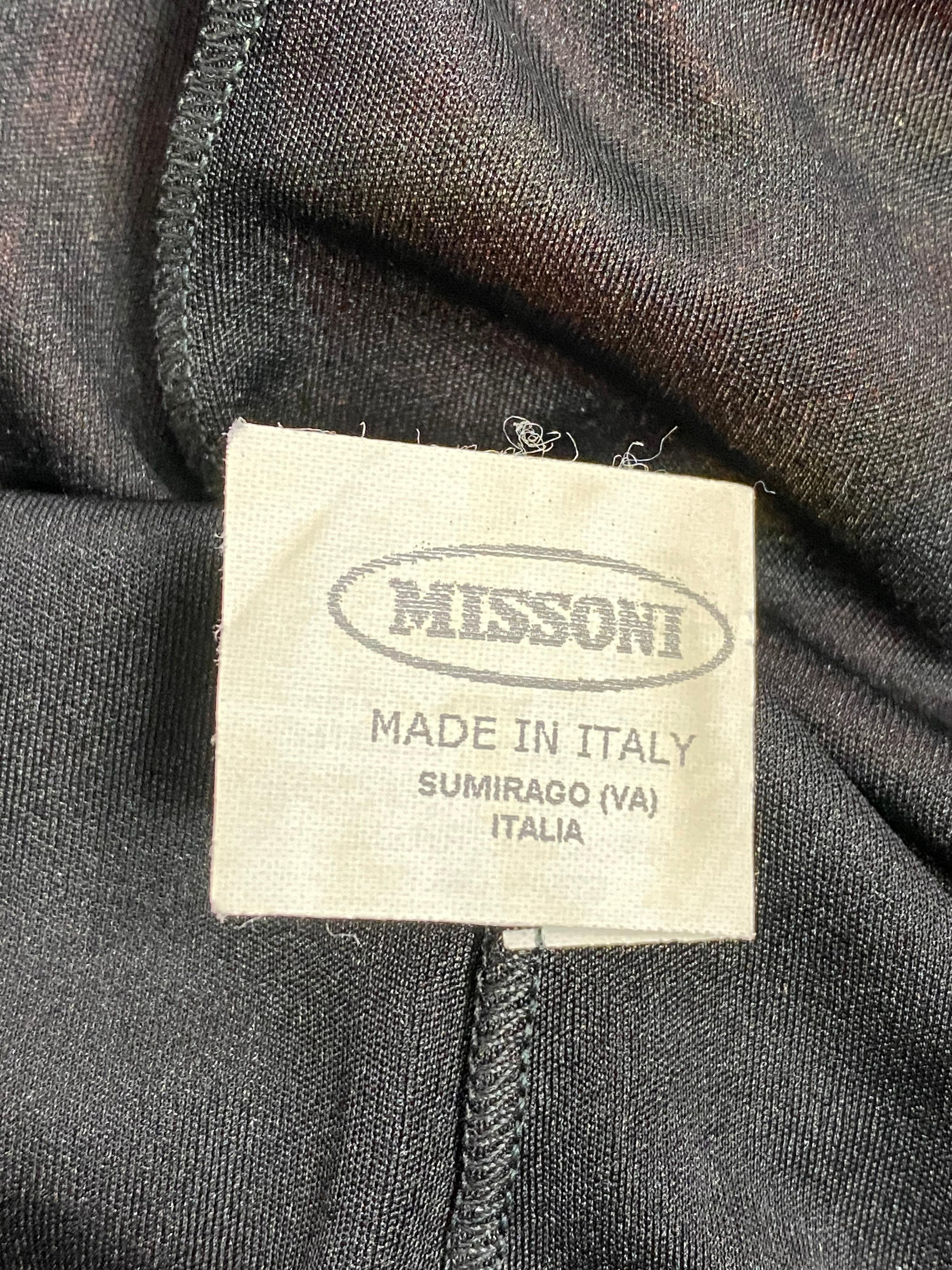 MISSONI Black and Multi Color Sleeveless Spaghetti Strap Maxi Dress 1