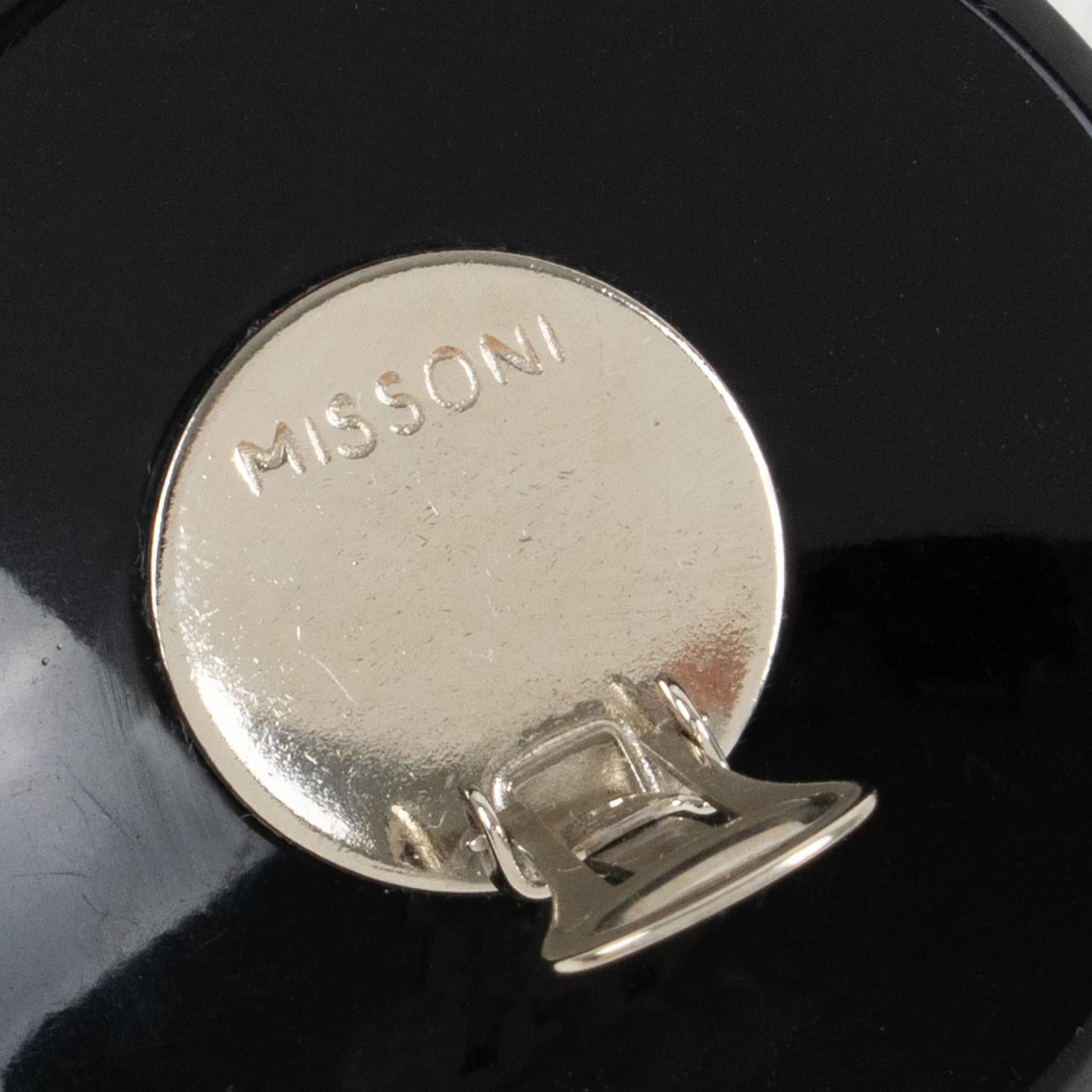 da uomo o donna Orecchini a clip in lucite con Dot Dot Dot neri e rossi di Missoni in vendita