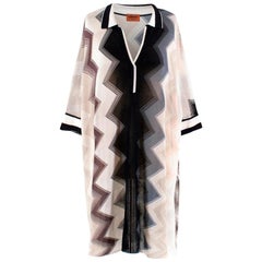 Missoni Black and White Chevron Striped Kaftan US 6