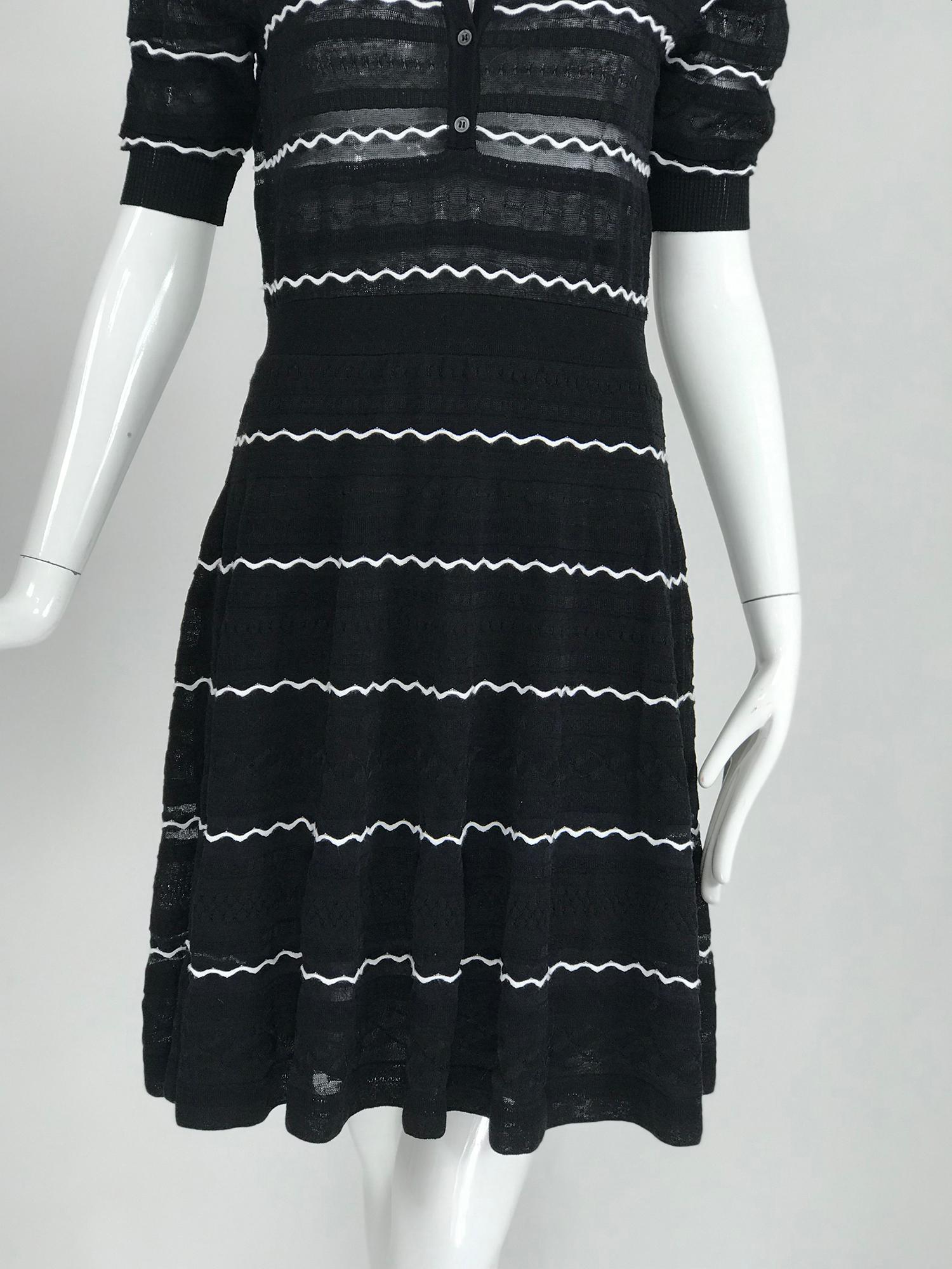 Missoni Black and White Fit and Flare Polo Dress 3