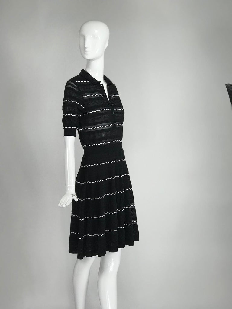 Missoni Black and White Fit and Flare Polo Dress at 1stDibs | missoni  flared dress, missoni black and white dress, white polo dress