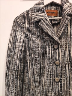Missoni Contemporary Black and White Long Coat Size 38 for Women
