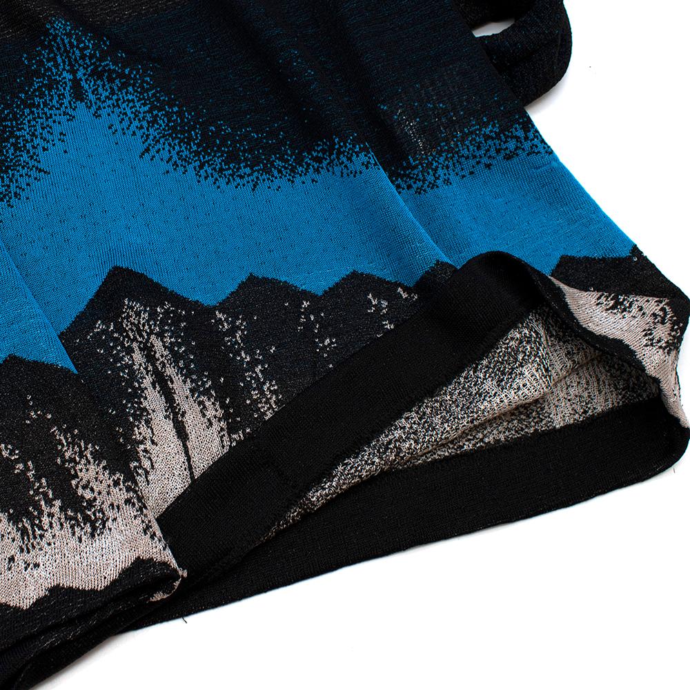 Women's Missoni Black Blue & Green Metallic Knit Midi Dress - Size US 4 For Sale