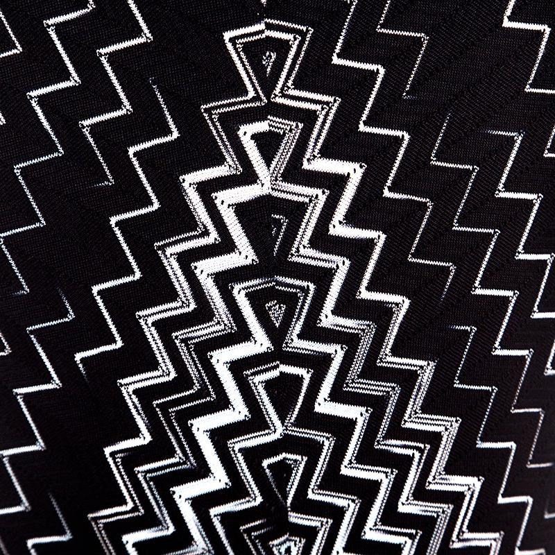 Women's Missoni Black Chevron Pattern Knit Maxi Skirt M
