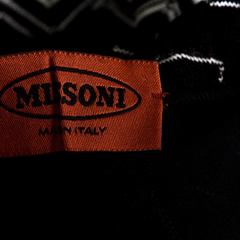 Missoni Black Chevron Pattern Knit Maxi Skirt M 1
