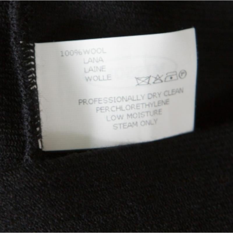 Missoni Schwarz Kontrast Kragen Detail Langarm Wollkleid S im Angebot 3