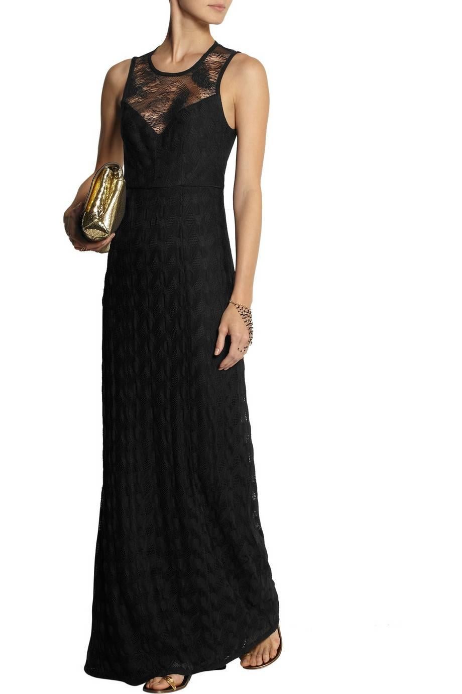 black crochet maxi dress