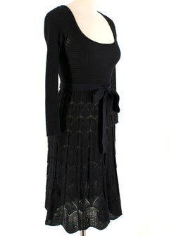 Missoni Black Crotchet Knit-Patterned Stretch Rope Dress - Size US 4