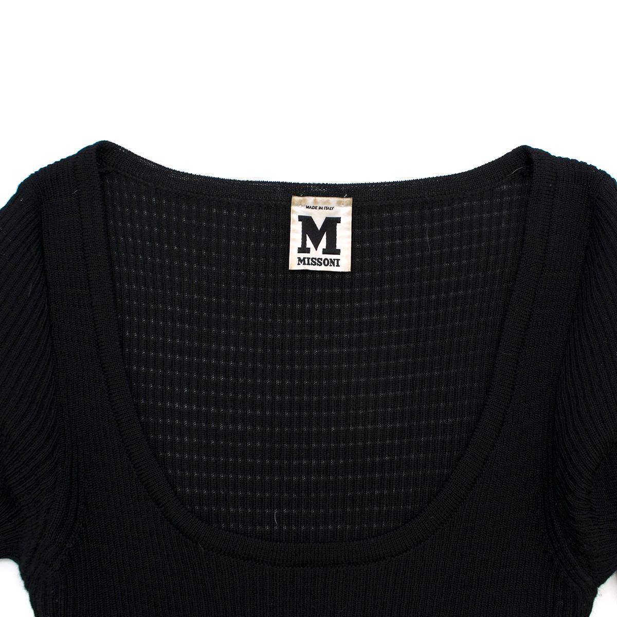 Women's Missoni Black Crotchet Knit-Patterned Stretch Rope Dress - Size US 4