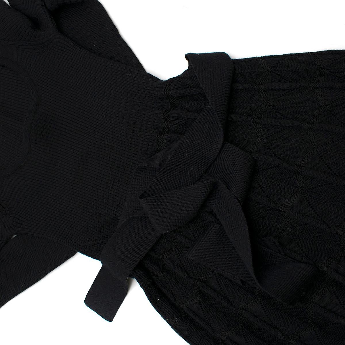 Missoni Black Crotchet Knit-Patterned Stretch Rope Dress - Size US 4 2