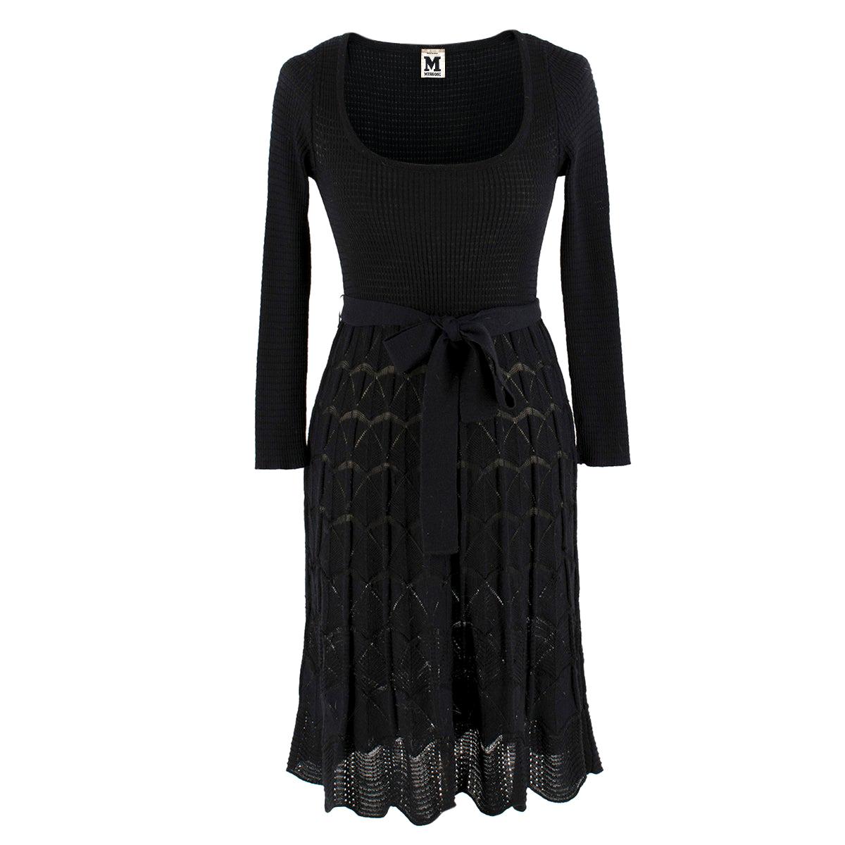 Missoni Black Crotchet Knit-Patterned Stretch Rope Dress - Size US 4