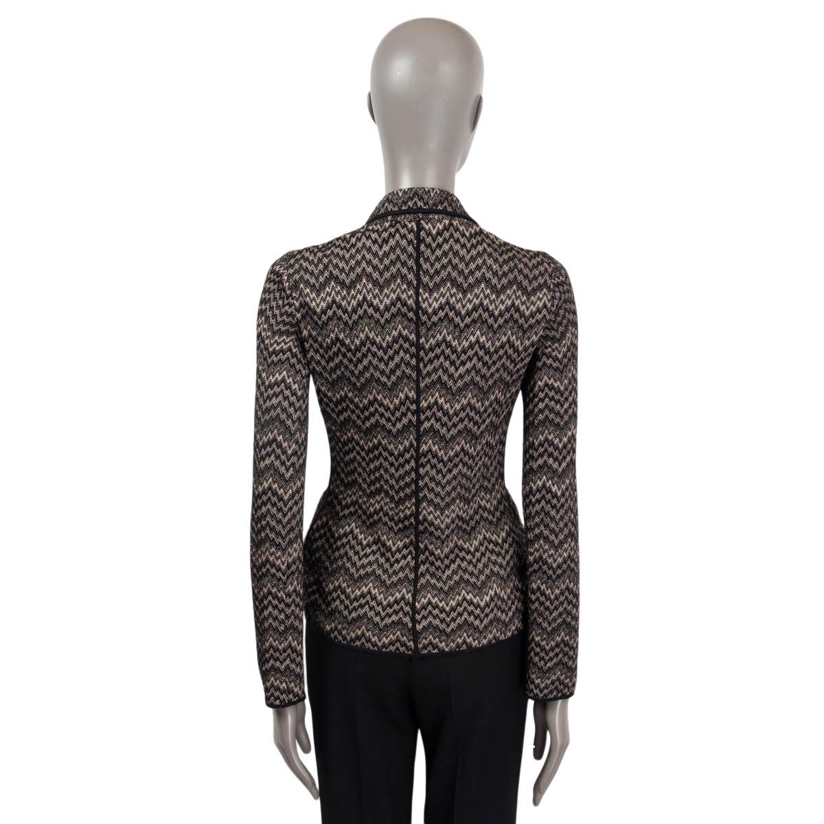 Women's MISSONI black & gold wool ZIGZAG SOFT Blazer Jacket 40 S