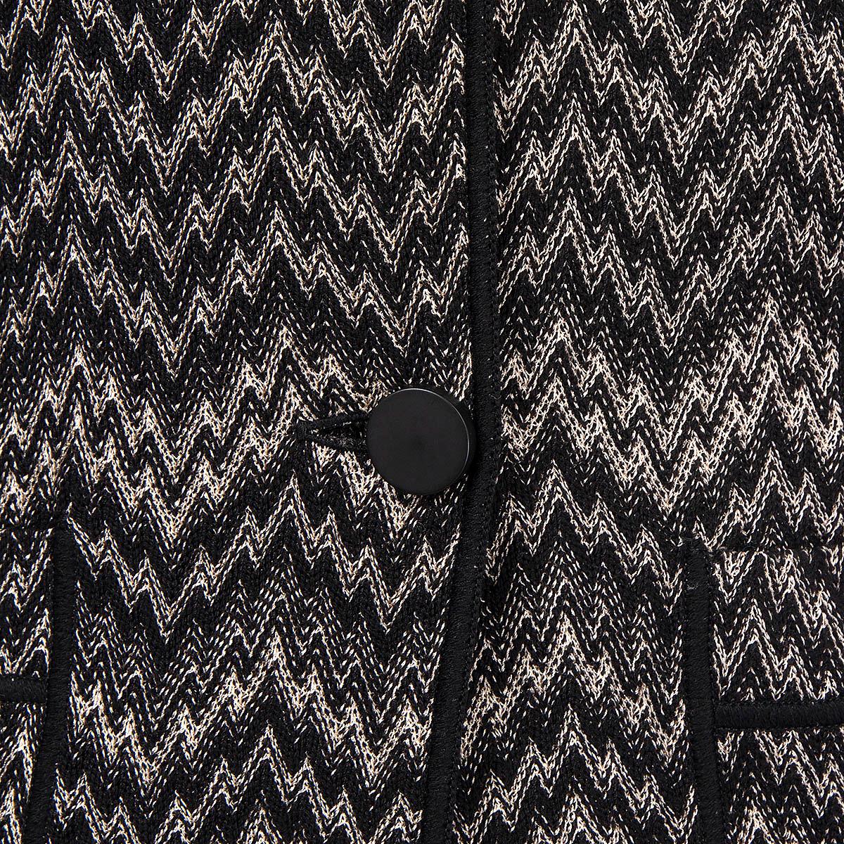MISSONI black & gold wool ZIGZAG SOFT Blazer Jacket 40 S 1