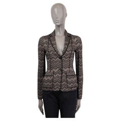MISSONI giacca blazer ZIGZAG SOFT in lana nera e oro 40 S