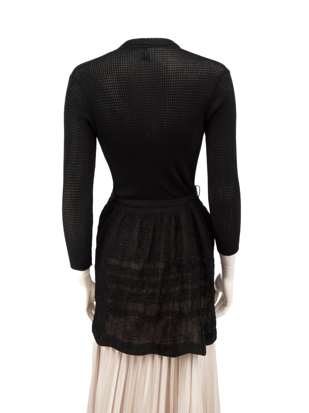 Missoni Black Long Mesh Sheer Cardigan Size XS In Good Condition In London, GB
