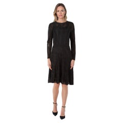 Missoni Negro Vestido Skater Manga Larga Talla M