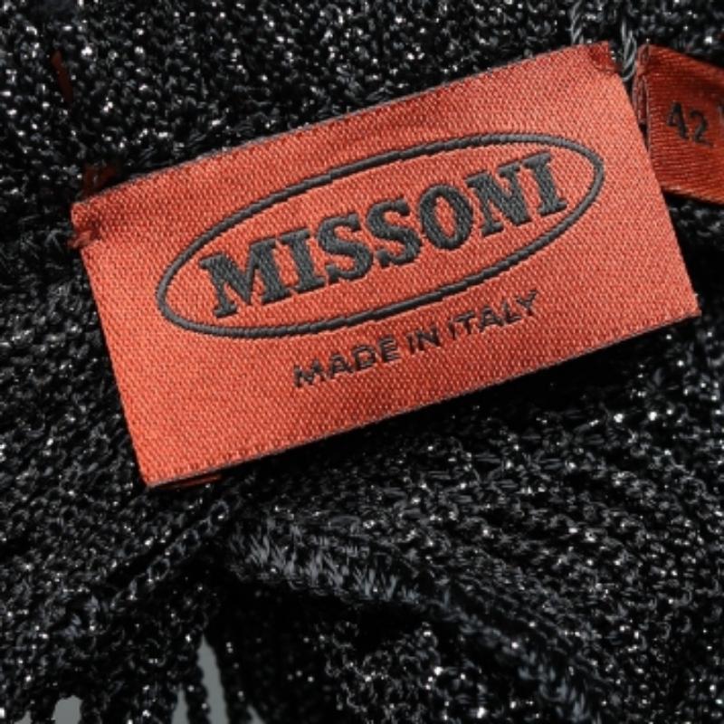 Missoni Black Lurex Crochet Knit Maxi Dress M For Sale 2
