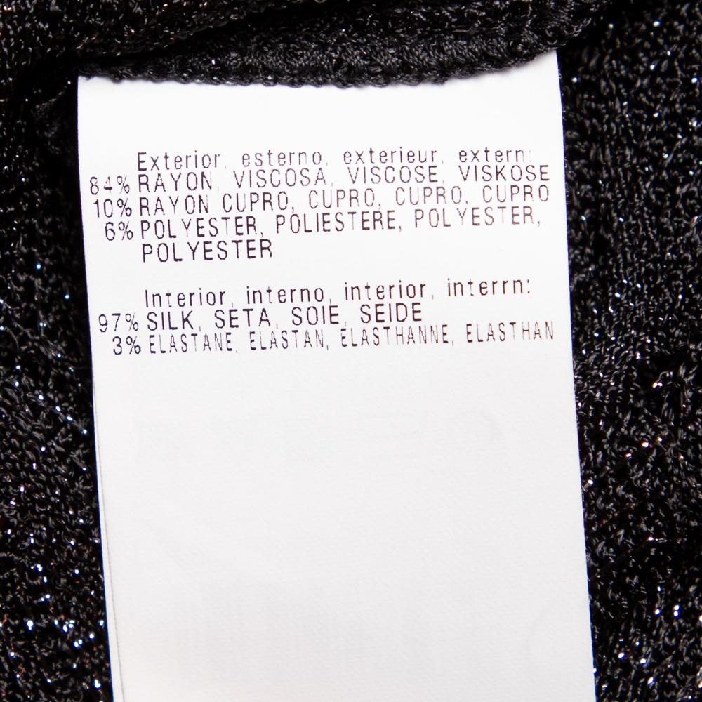 Missoni Black Lurex Knit Ruffled Neck Sleeveless Maxi Dress M For Sale 1
